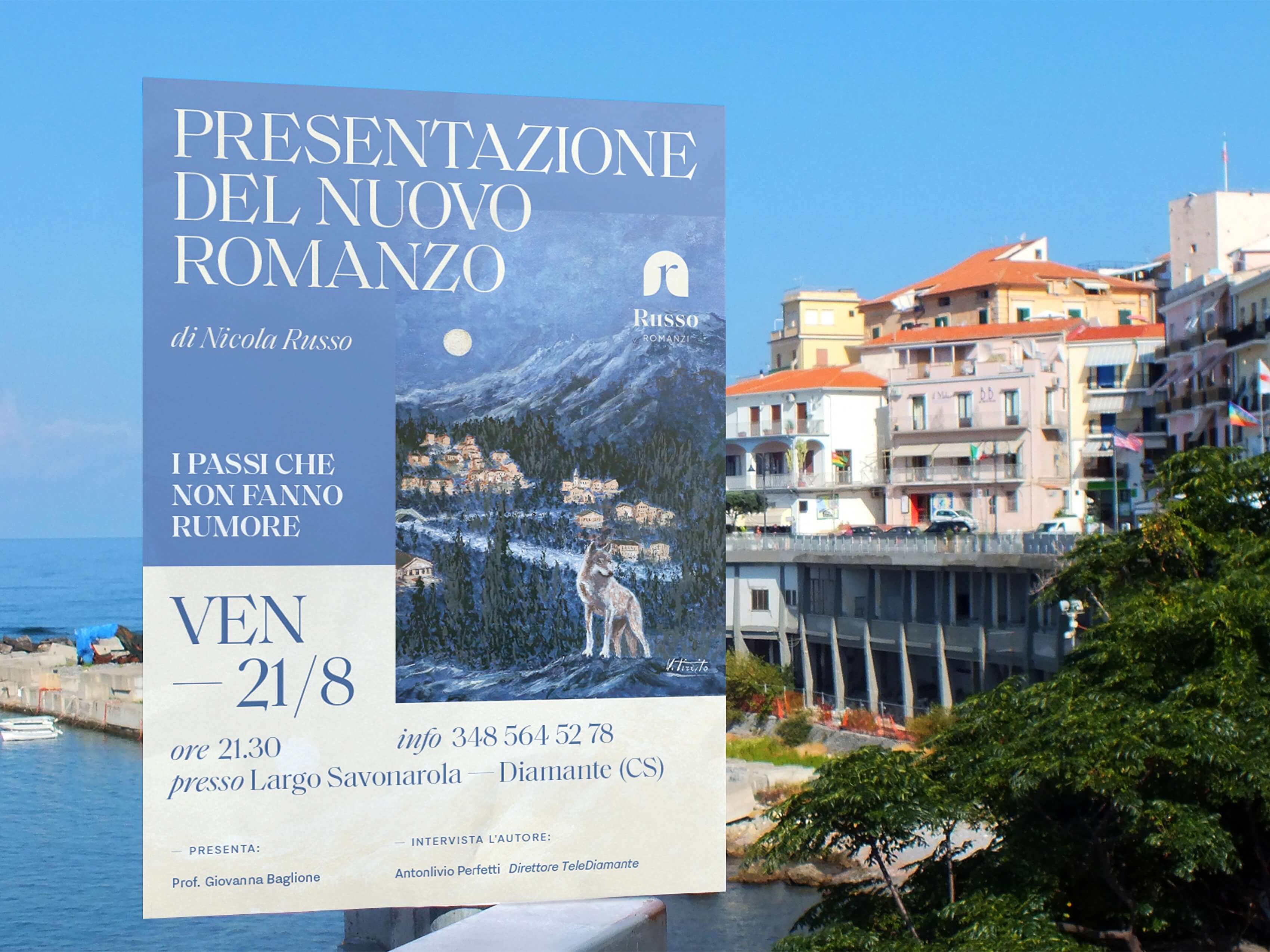 Locandina per la presentazione del nuovo romanzo dello scrittore indipendente Nicola Russo