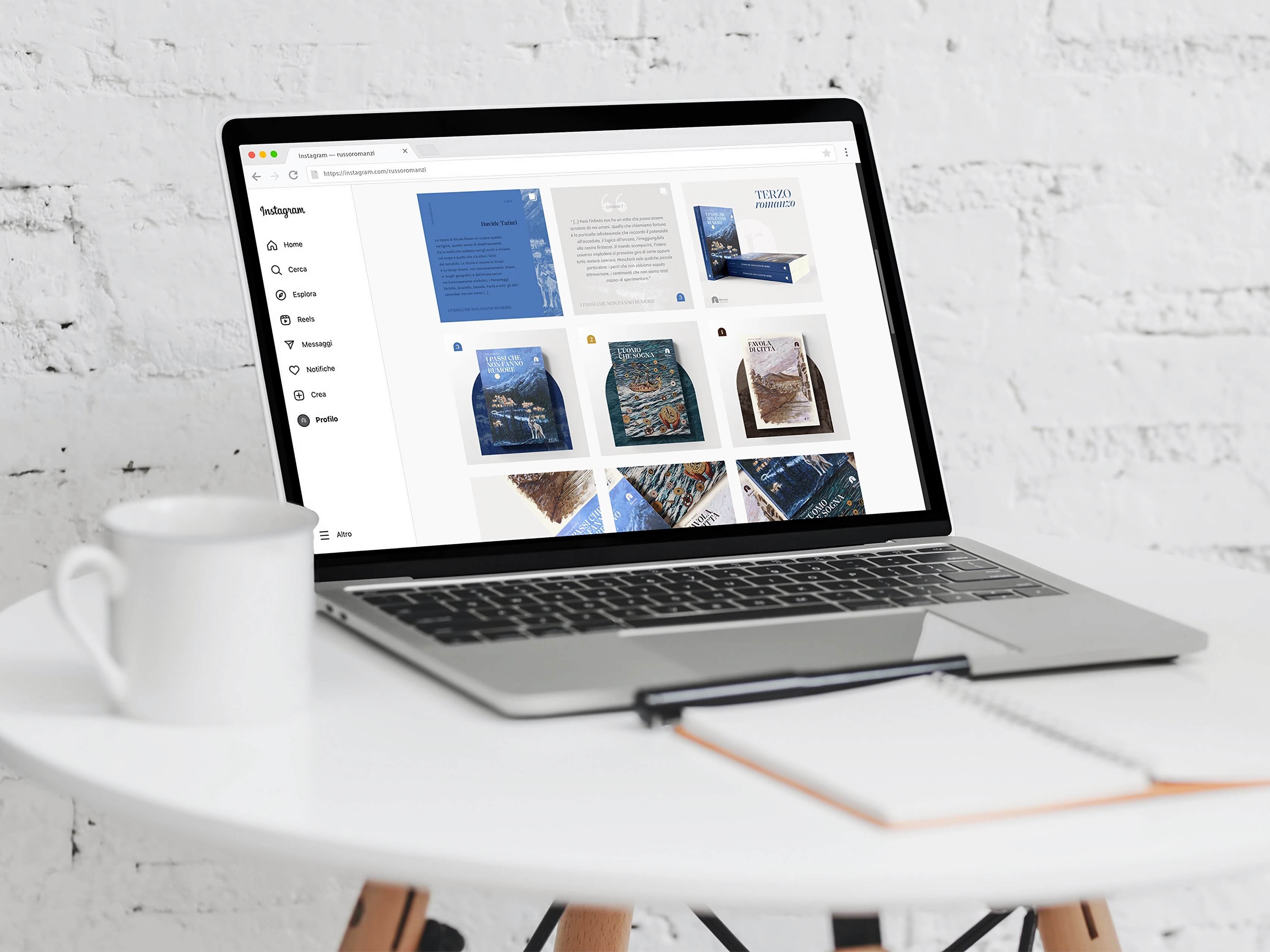 Feed Instagram in versione desktop della pagina Russo Romanzi
