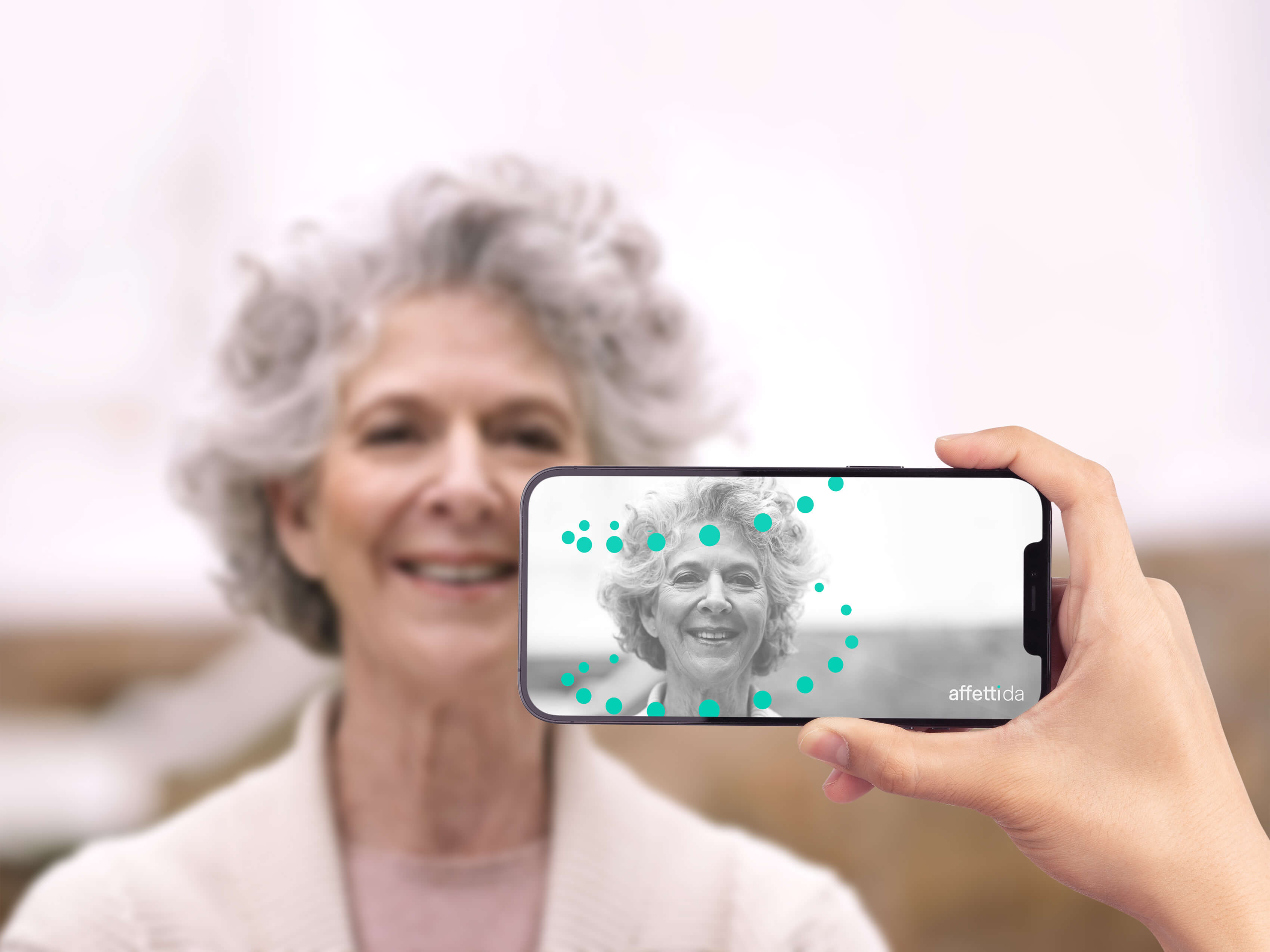 Esempio di utilizzo della realtà aumentata dell'applicazione di Affetti da