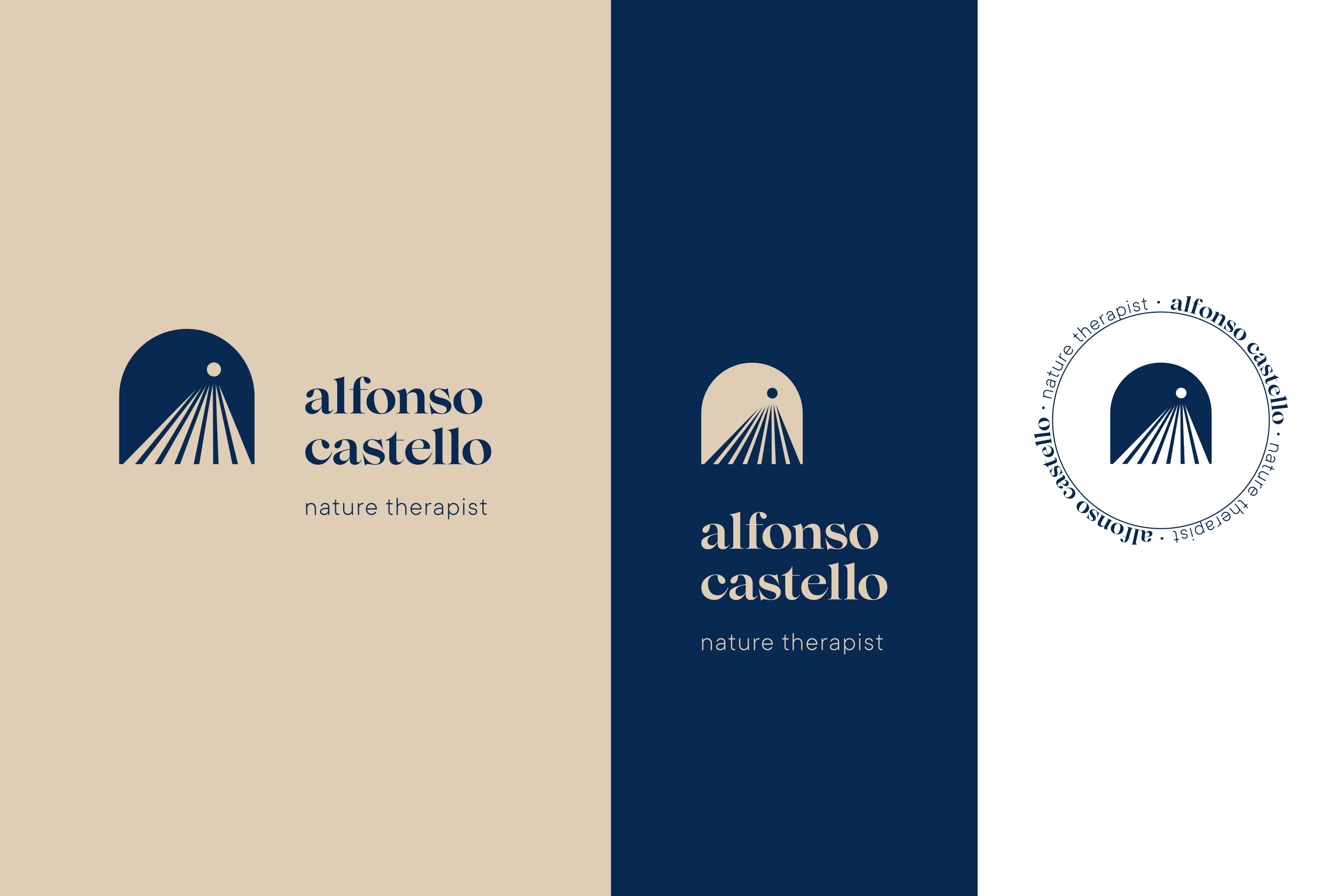 Logo positivo, negativo e circolare dello psicologo Alfonso Castello