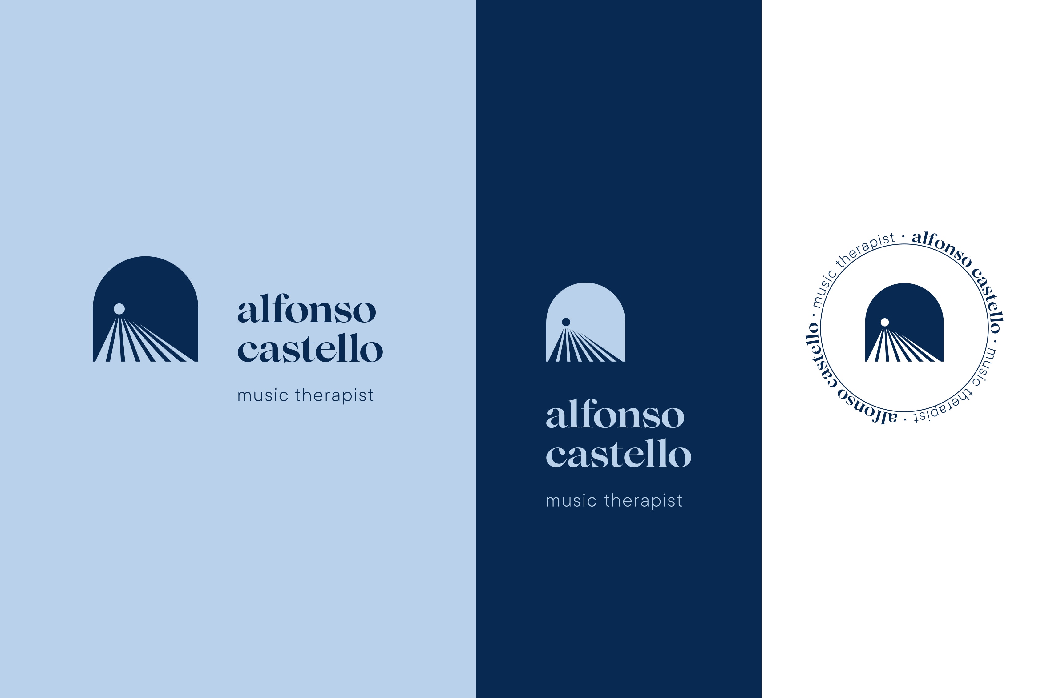Logo positivo, negativo e circolare dello psicologo Alfonso Castello