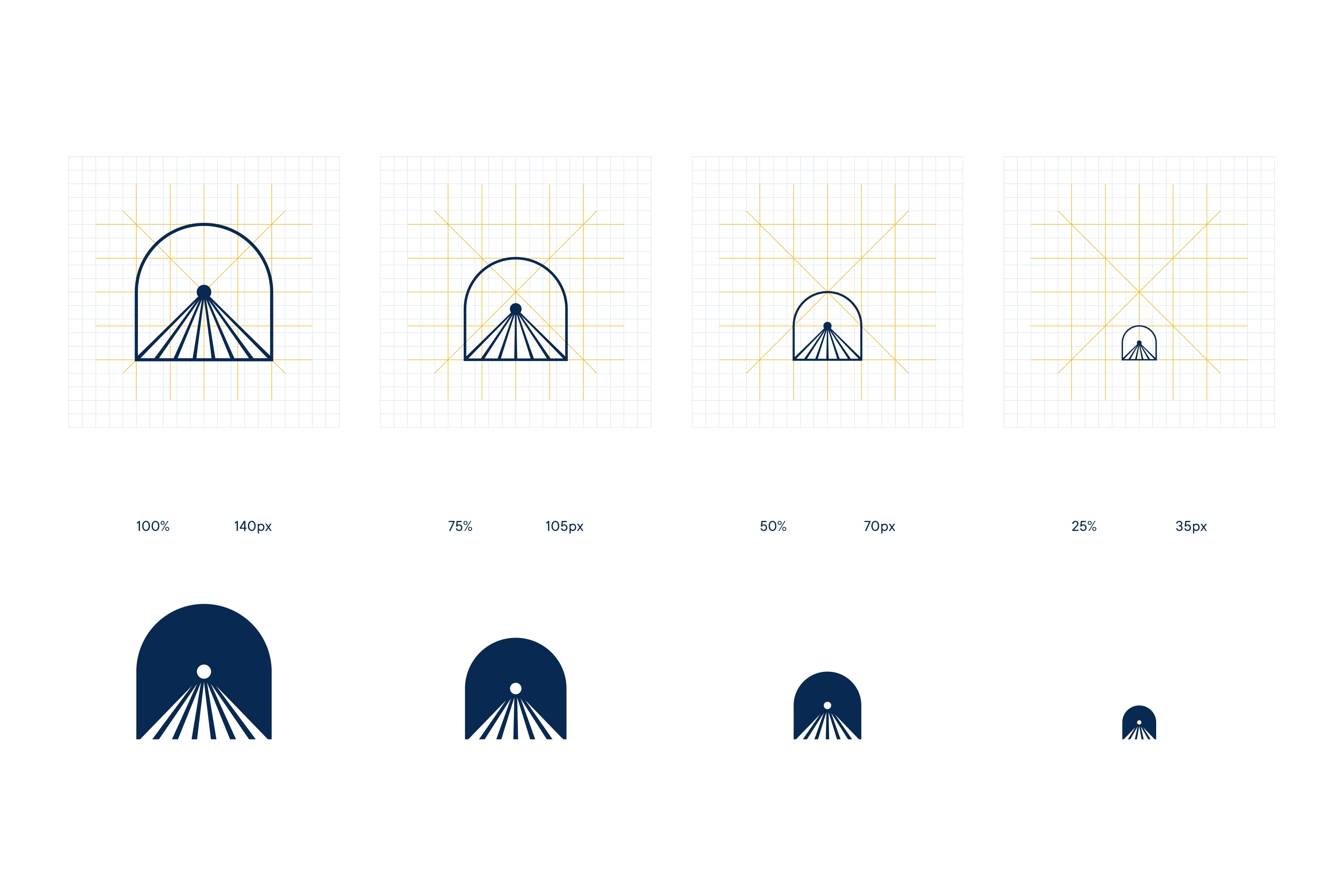 Riduzione responsive del pittogramma del logo Alfonso Castello