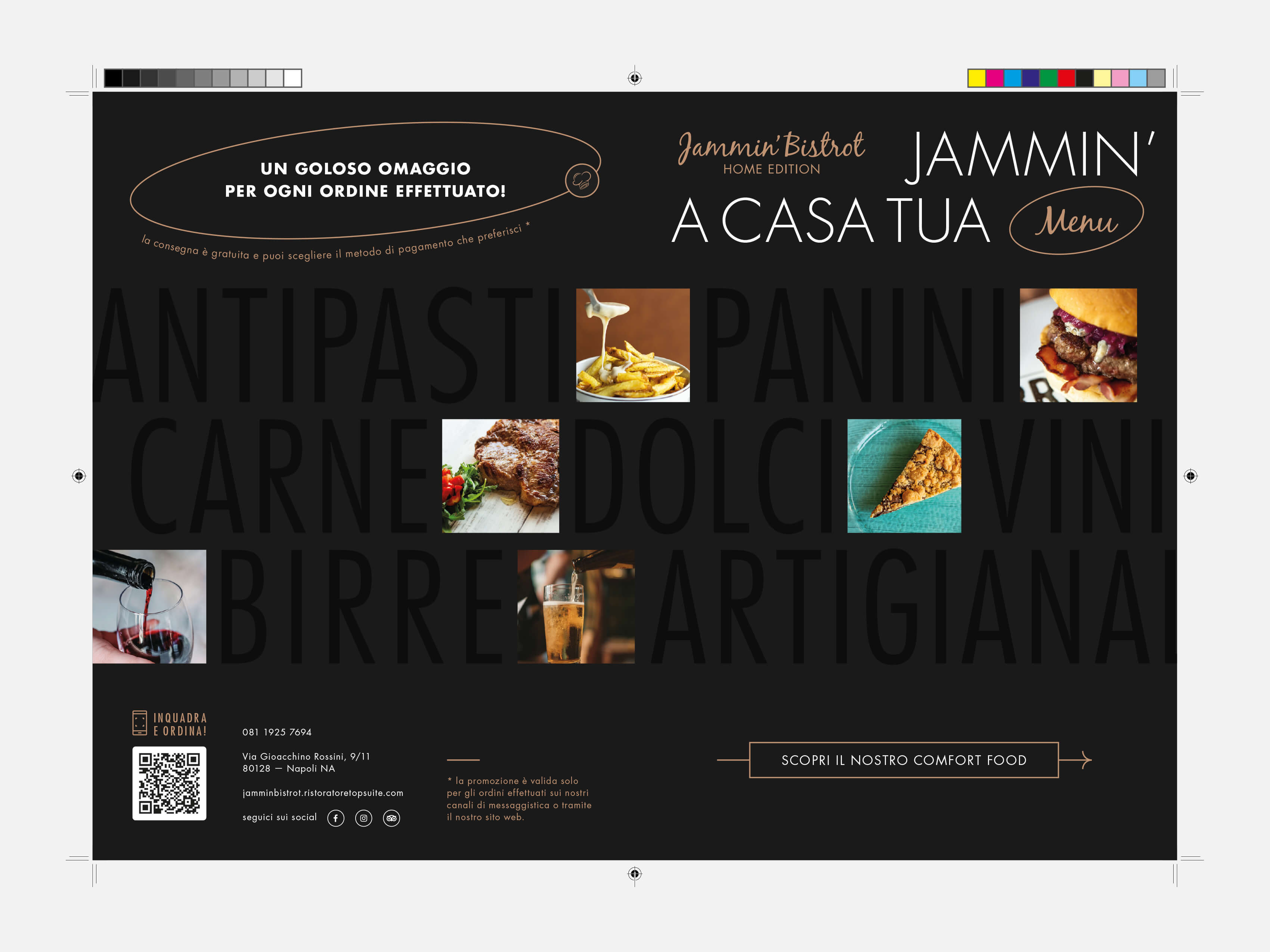 Esterno menu A5 Jammin' Bistrot Home Edition - file di stampa