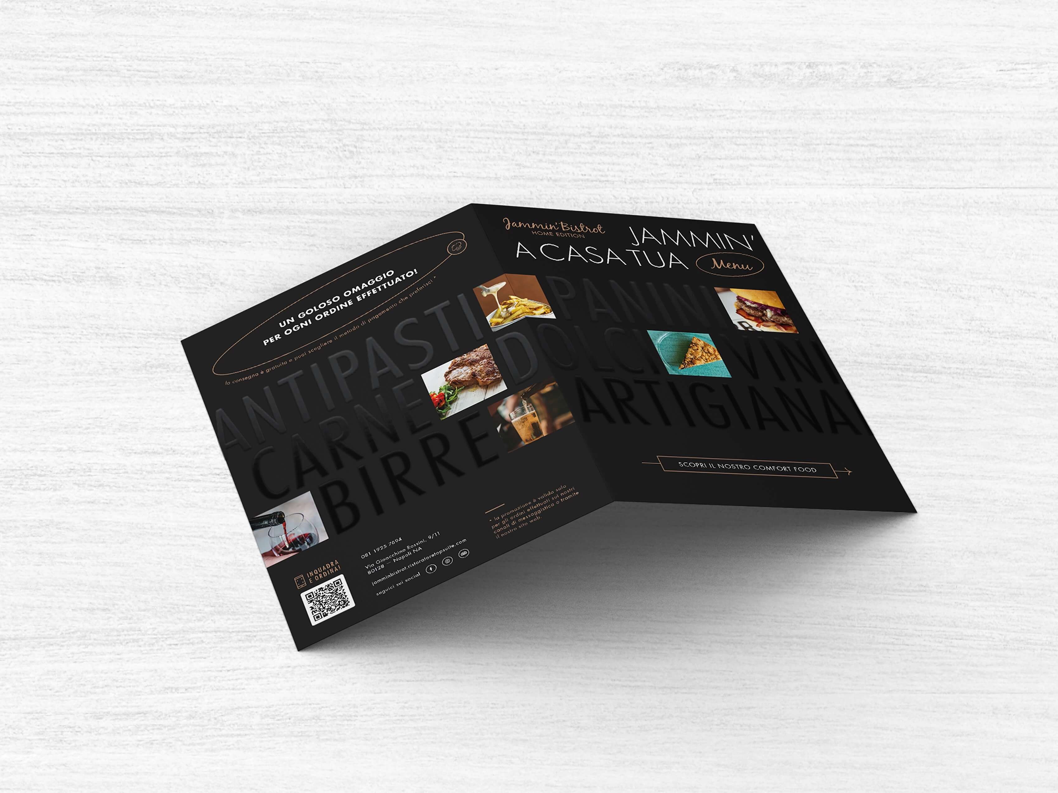 Retro menu A5 Jammin' Bistrot Home Edition aperto