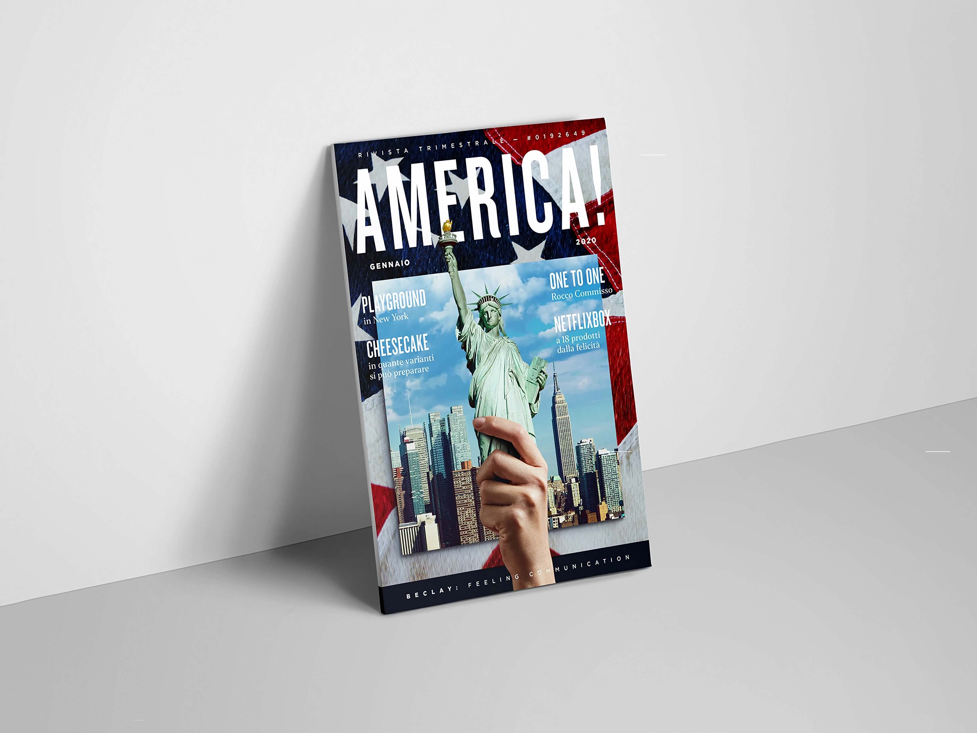 Rivista America! appoggiata al muro