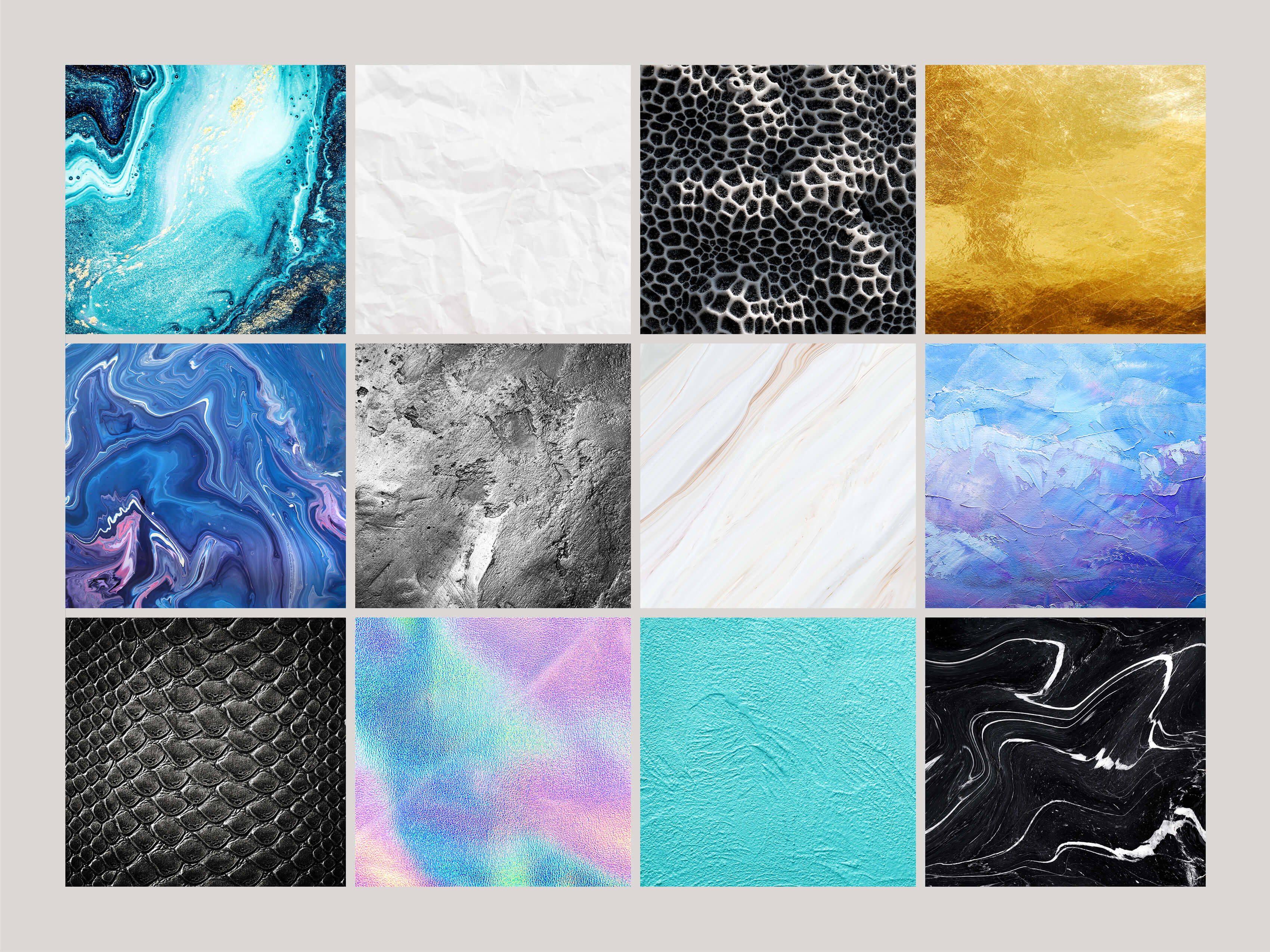 Texture selezionate per la realizzazione dei composit foto-grafici