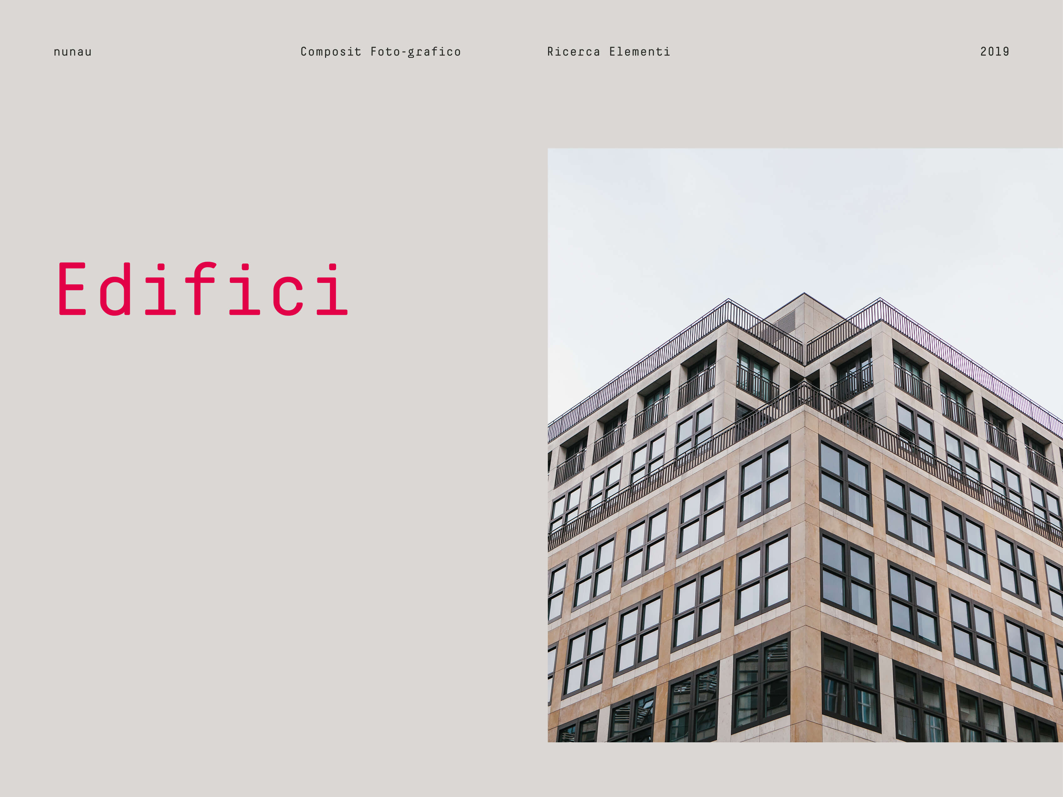 Cover edifici per la realizzazione dei composit foto-grafici