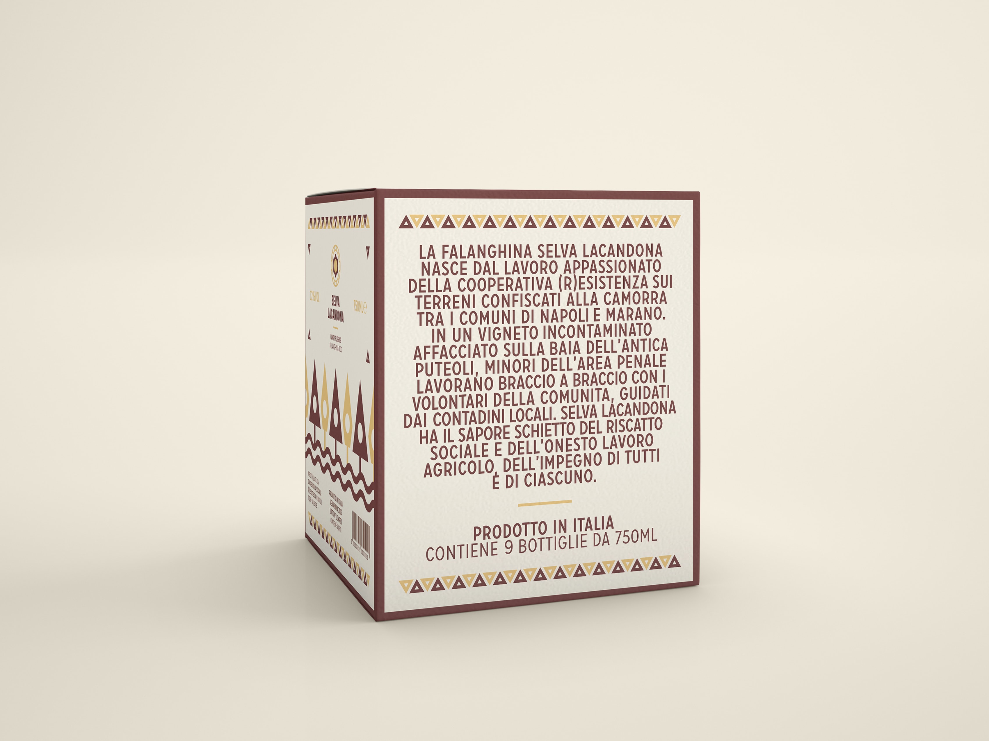 Retro packaging per 9 bottiglie di Falanghina Selva Lacandona